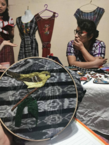 Volunteers Learning Guatemalan Weaving